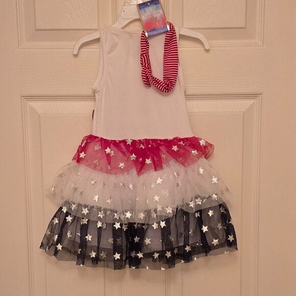 NWT Girls Btween 4TH Of July Dress With Headband Multiple Sizes Available - Picture 2 of 2